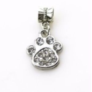 Adorable Bling Paw-print Dangle Charm